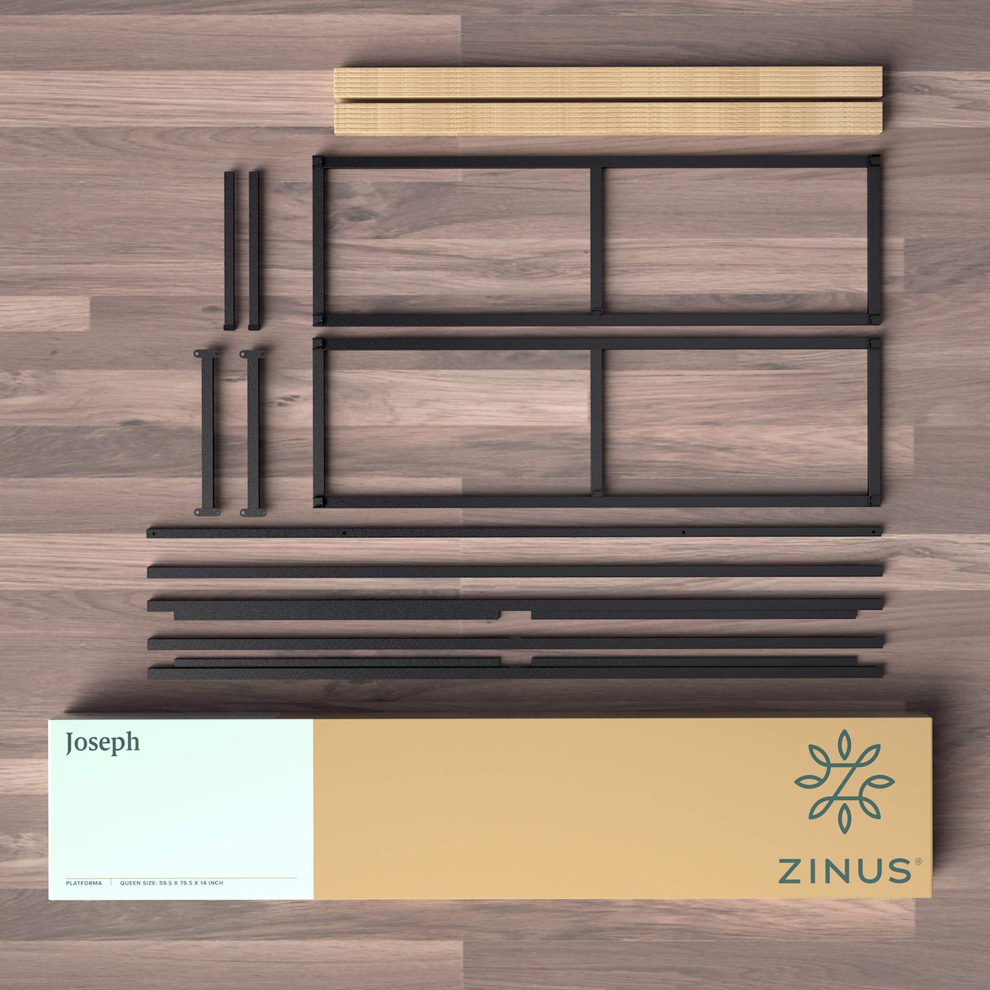 ZINUS Joseph Metal Platforma Bed Frame, Mattress Foundation, Wood Slat Support, No Box Spring Needed, Sturdy Steel Structure, Full