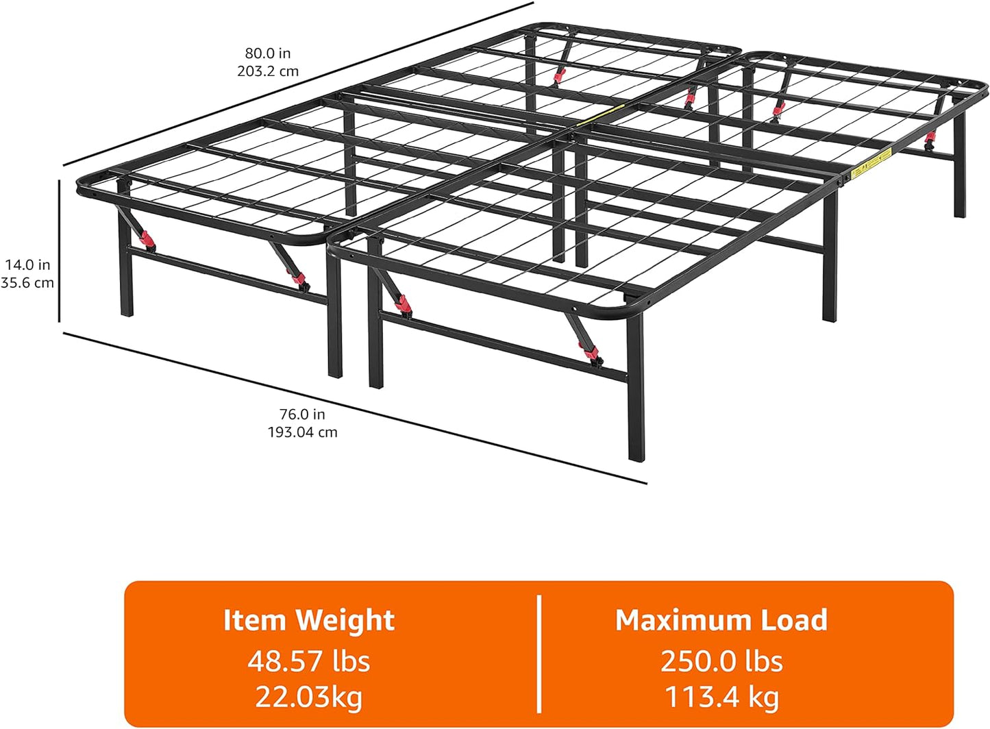 Amazon Basics Foldable Metal Platform Bed Frame