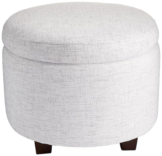 Evolur Vienna Ottoman in Fog Grey, Made, Room